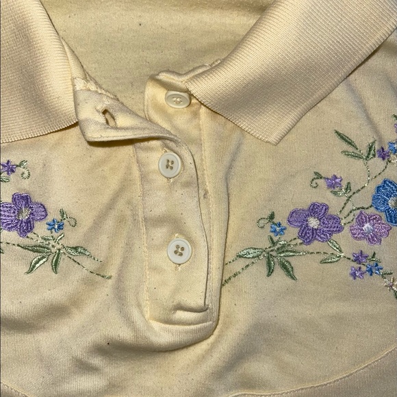 Vintage 90’s Blair Embroidered Short Sleeve Blouse // Women’s Large - Picture 3 of 4